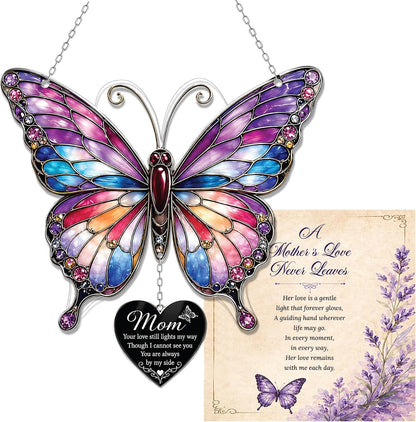 Memorial Suncatcher with Keepsake Story Card – Sunflower, Butterfly & Tree of Love Designs