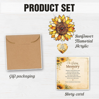 Memorial Suncatcher with Keepsake Story Card – Sunflower, Butterfly & Tree of Love Designs