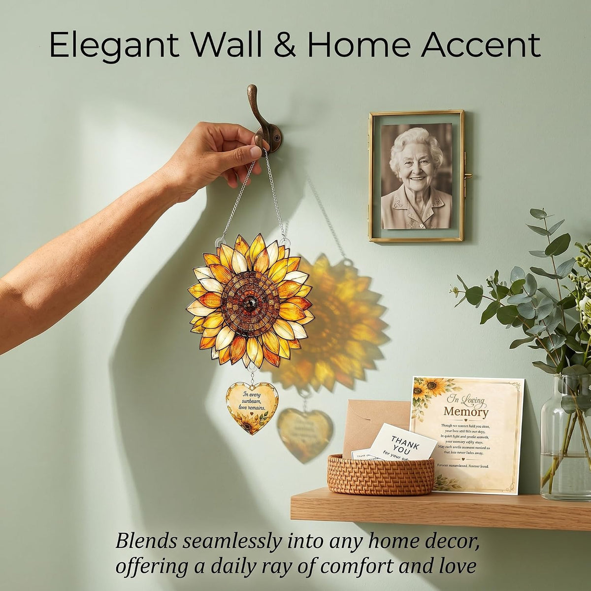 Memorial Suncatcher with Keepsake Story Card – Sunflower, Butterfly & Tree of Love Designs