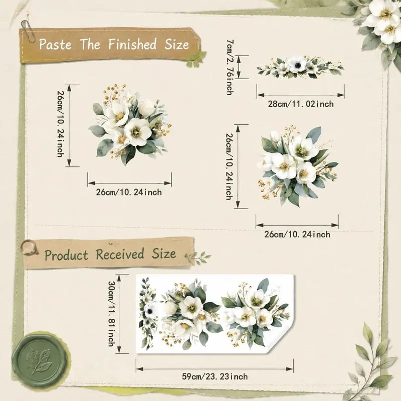 Last Day 50% OFF-Only$12.99🎁3-Piece Floral Bathroom Toilet Sticker Set – Decorative Peel & Stick Decals