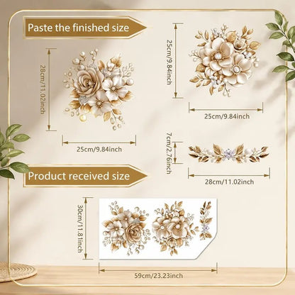 Last Day 50% OFF-Only$12.99🎁3-Piece Floral Bathroom Toilet Sticker Set – Decorative Peel & Stick Decals