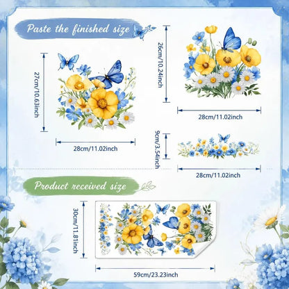 Last Day 50% OFF-Only$12.99🎁3-Piece Floral Bathroom Toilet Sticker Set – Decorative Peel & Stick Decals