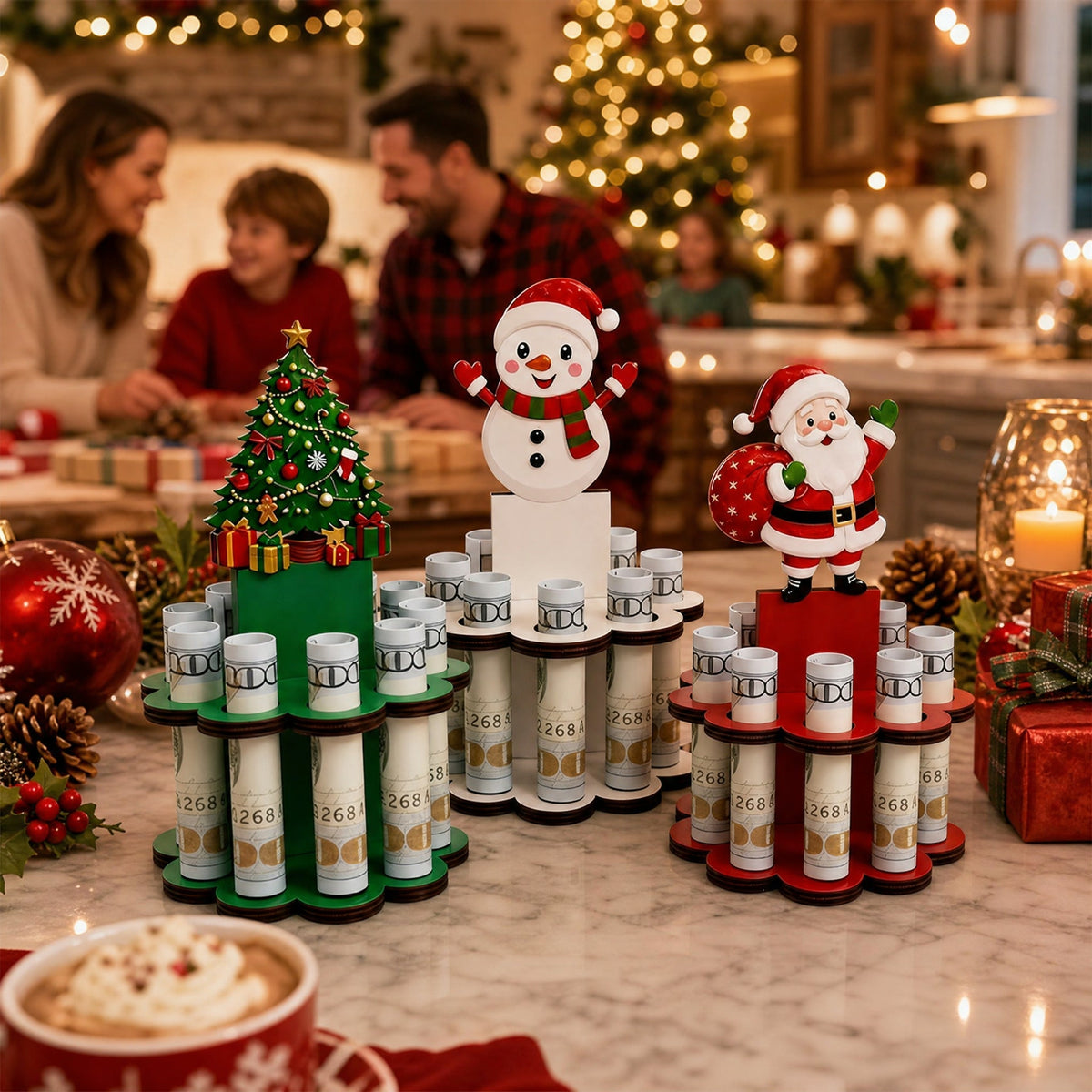 Christmas Tabletop Wooden Money Holder 🎁