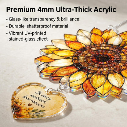 Memorial Suncatcher with Keepsake Story Card – Sunflower, Butterfly & Tree of Love Designs