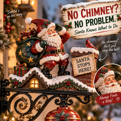 🎅 Santa, Ring the Bell! Iron Christmas Door Bell — Vintage Holiday Porch & Entryway Decor