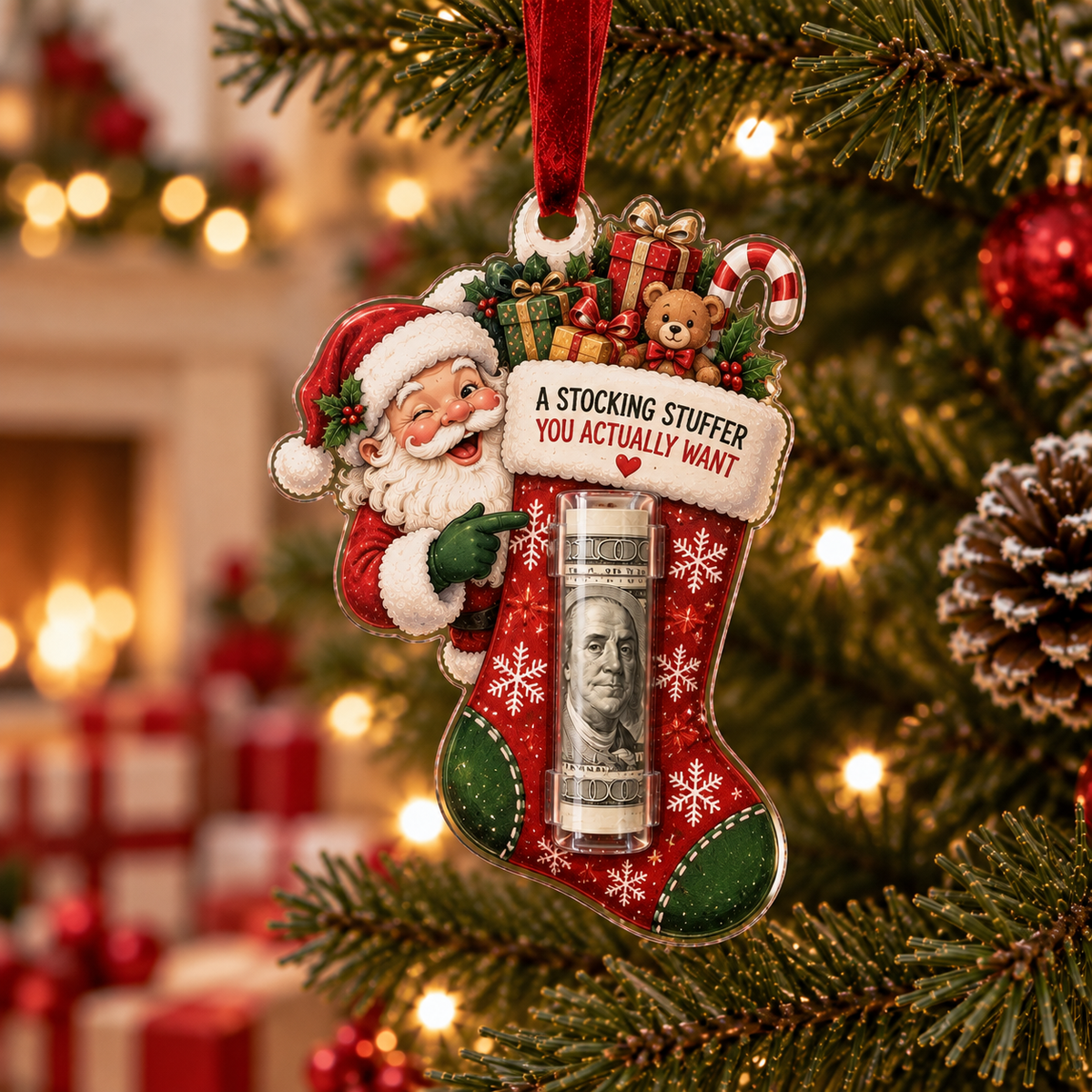 🎄 Christmas Cash Holder Ornament — Because Cash Always Fits!