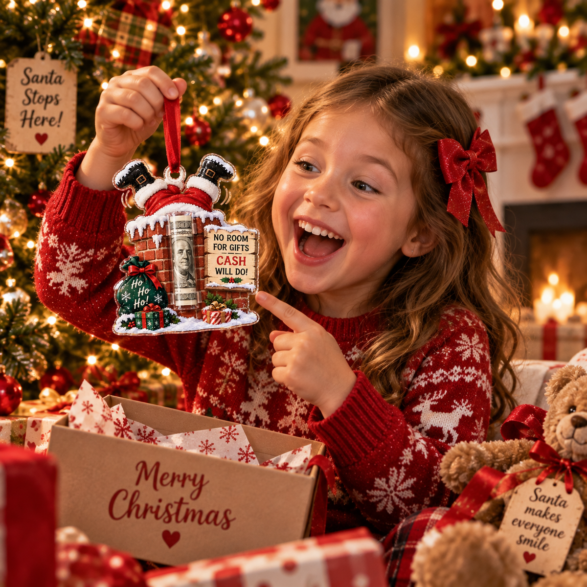🎄 Christmas Cash Holder Ornament — Because Cash Always Fits!