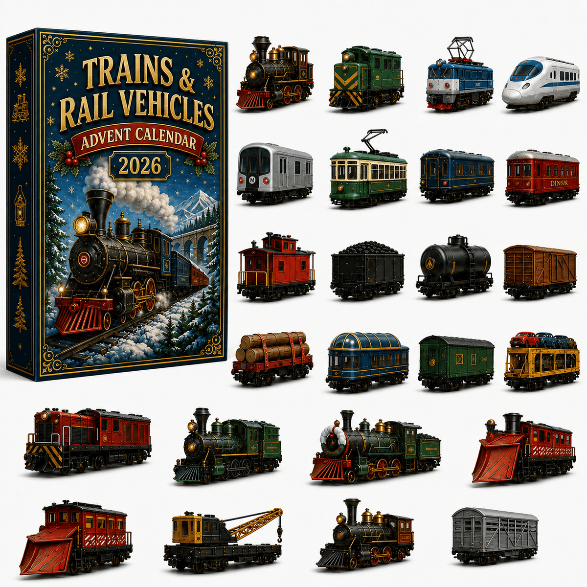 🎄 TRAINS & RAIL VEHICLES ADVENT CALENDAR 2026