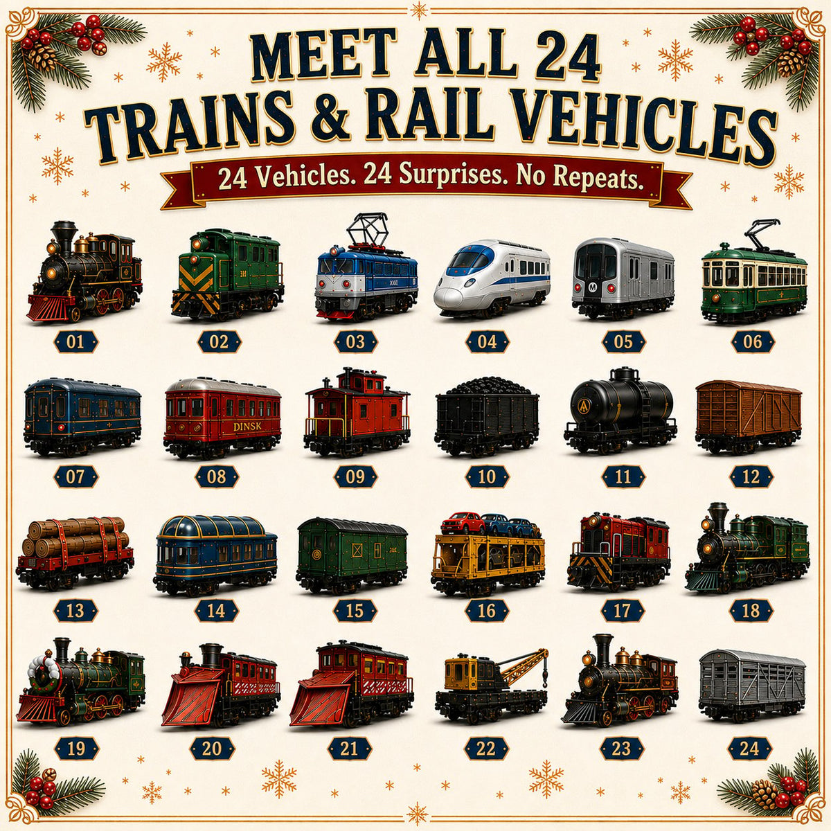 🎄 TRAINS & RAIL VEHICLES ADVENT CALENDAR 2026
