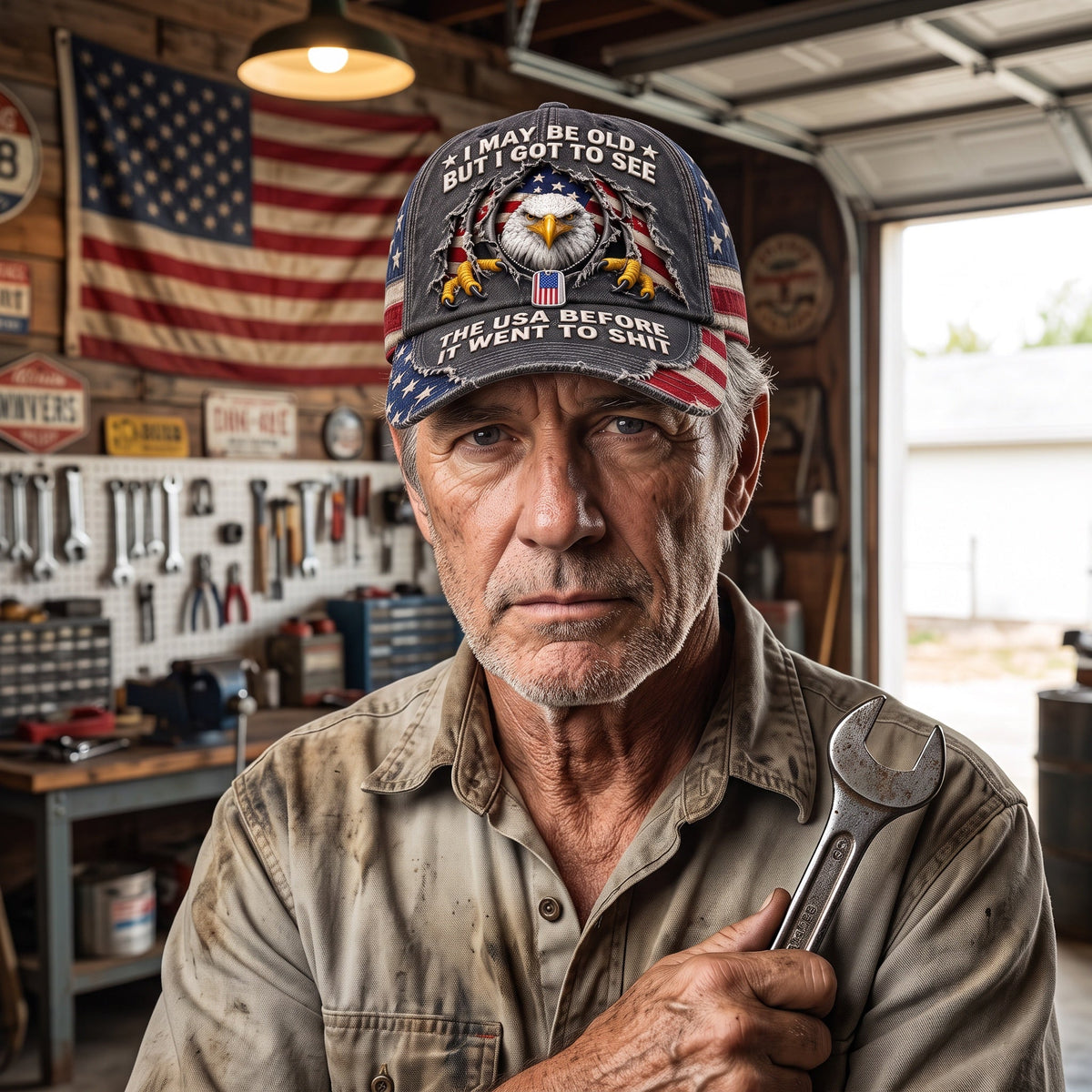 Vintage Eagle Washed Baseball Cap
