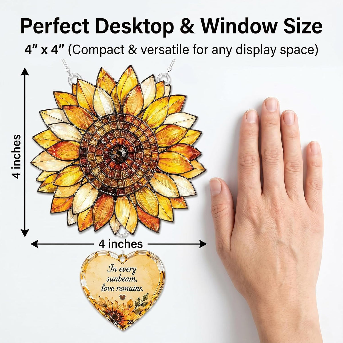 Memorial Suncatcher with Keepsake Story Card – Sunflower, Butterfly & Tree of Love Designs