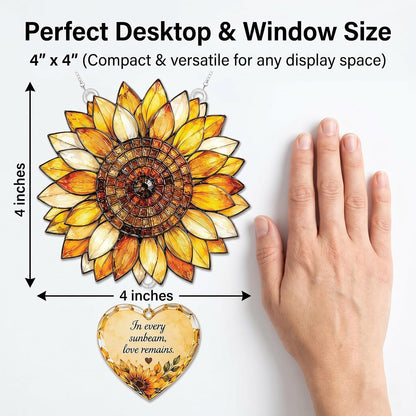 Memorial Suncatcher with Keepsake Story Card – Sunflower, Butterfly & Tree of Love Designs