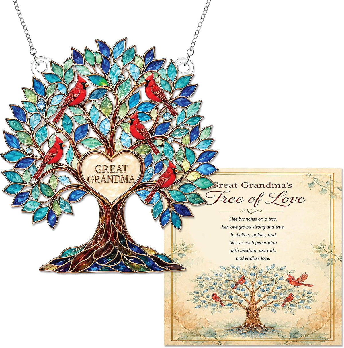 Memorial Suncatcher with Keepsake Story Card – Sunflower, Butterfly & Tree of Love Designs
