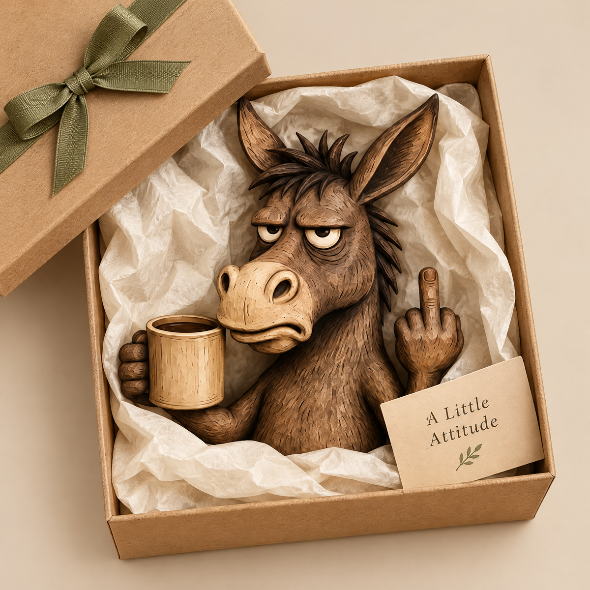 Funny Donkey Wooden Door Topper