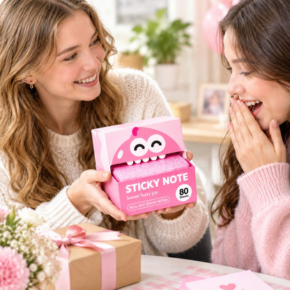 ✨ Cute Monster Glitter Transparent Sticky Notes – Pull-Out Memo Pad for Journaling, Bible Study & Planning 💖